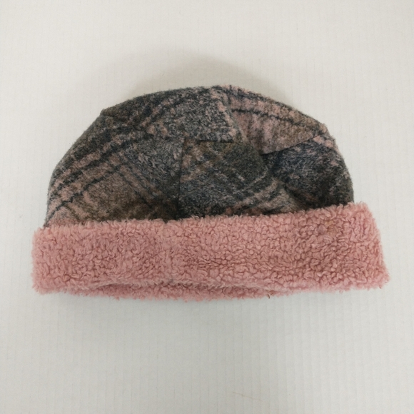 Vintage Corky Company Fleece Jacket Hat 3T Pink Plaid Floral Coat Pckt USA 1990s - Picture 10 of 14